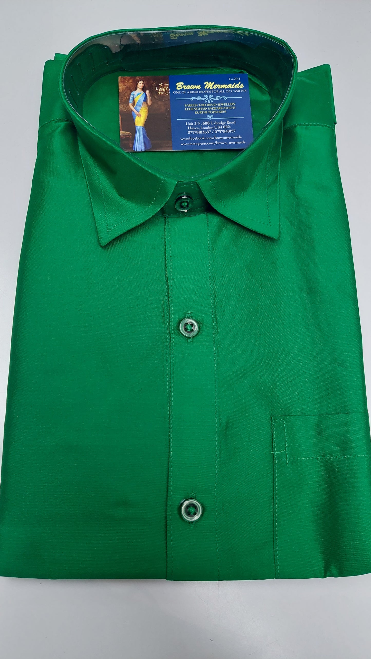 GREEN SILK SHIRT