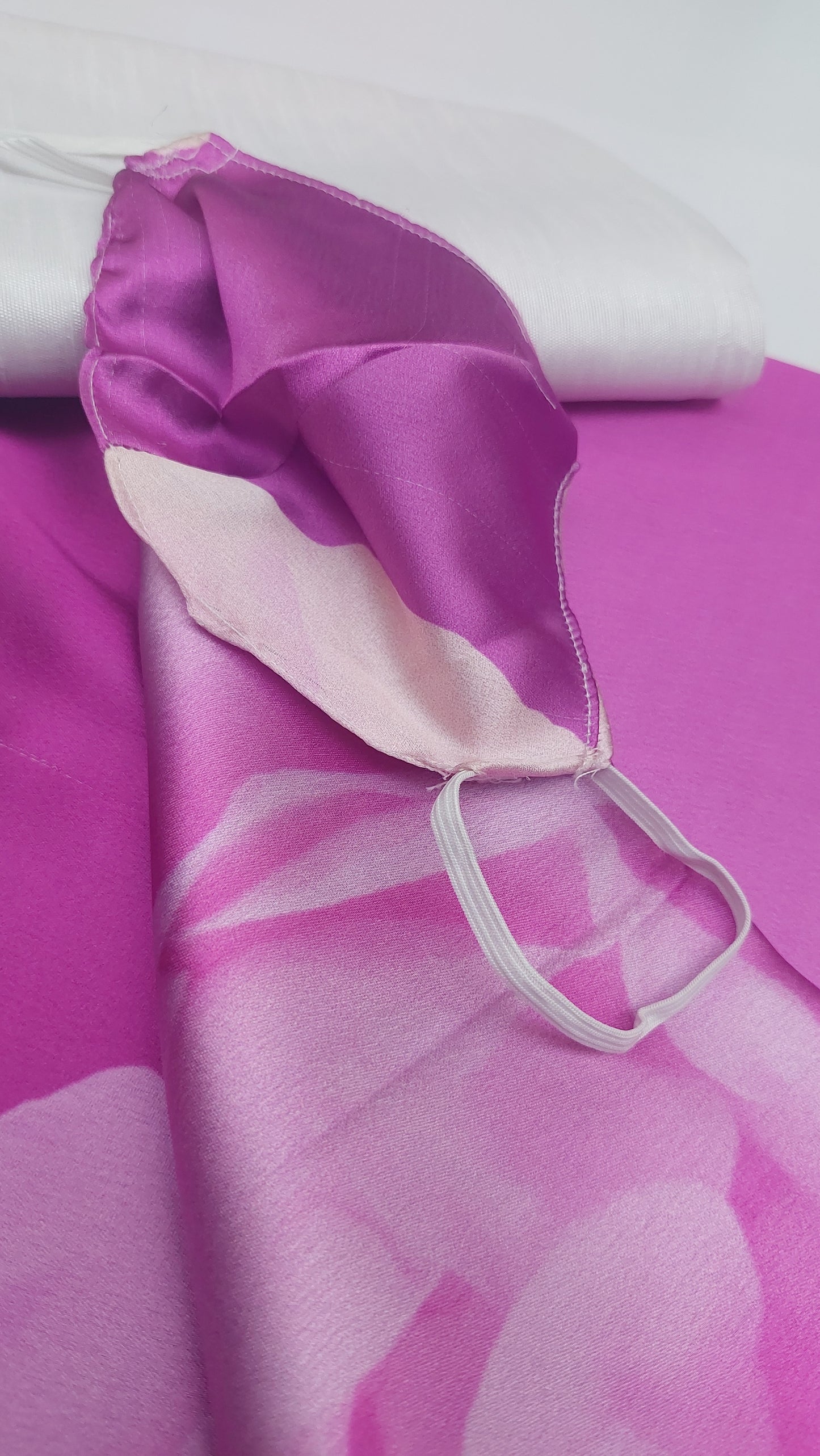 ROSE PRINT SATIN SAREE