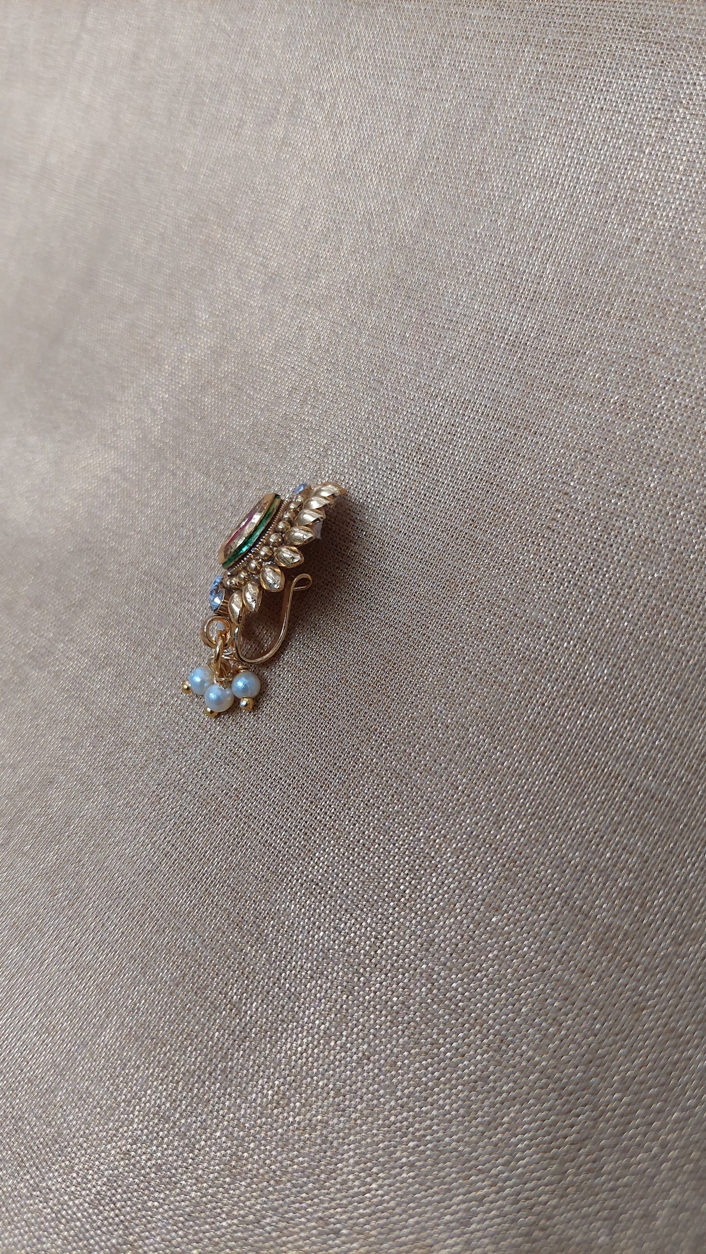 GOLD & PINK NOSE PIN