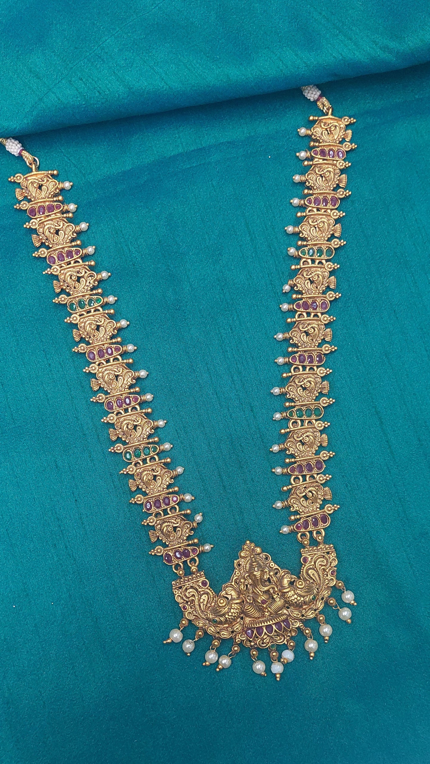 ANTIQUE LONG HARAM WITH GANESH PENDANT