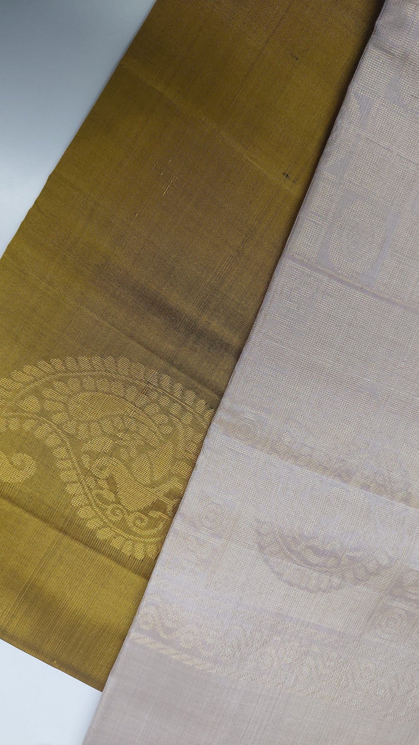 REEF GOLD & GREY KANJIPURAM SOFT SILK