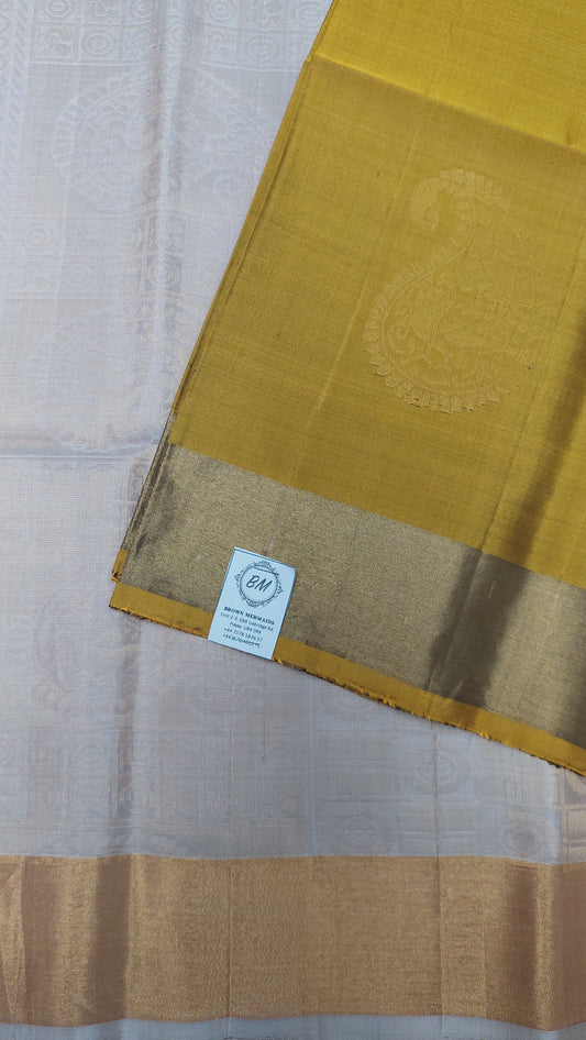REEF GOLD & GREY KANJIPURAM SOFT SILK