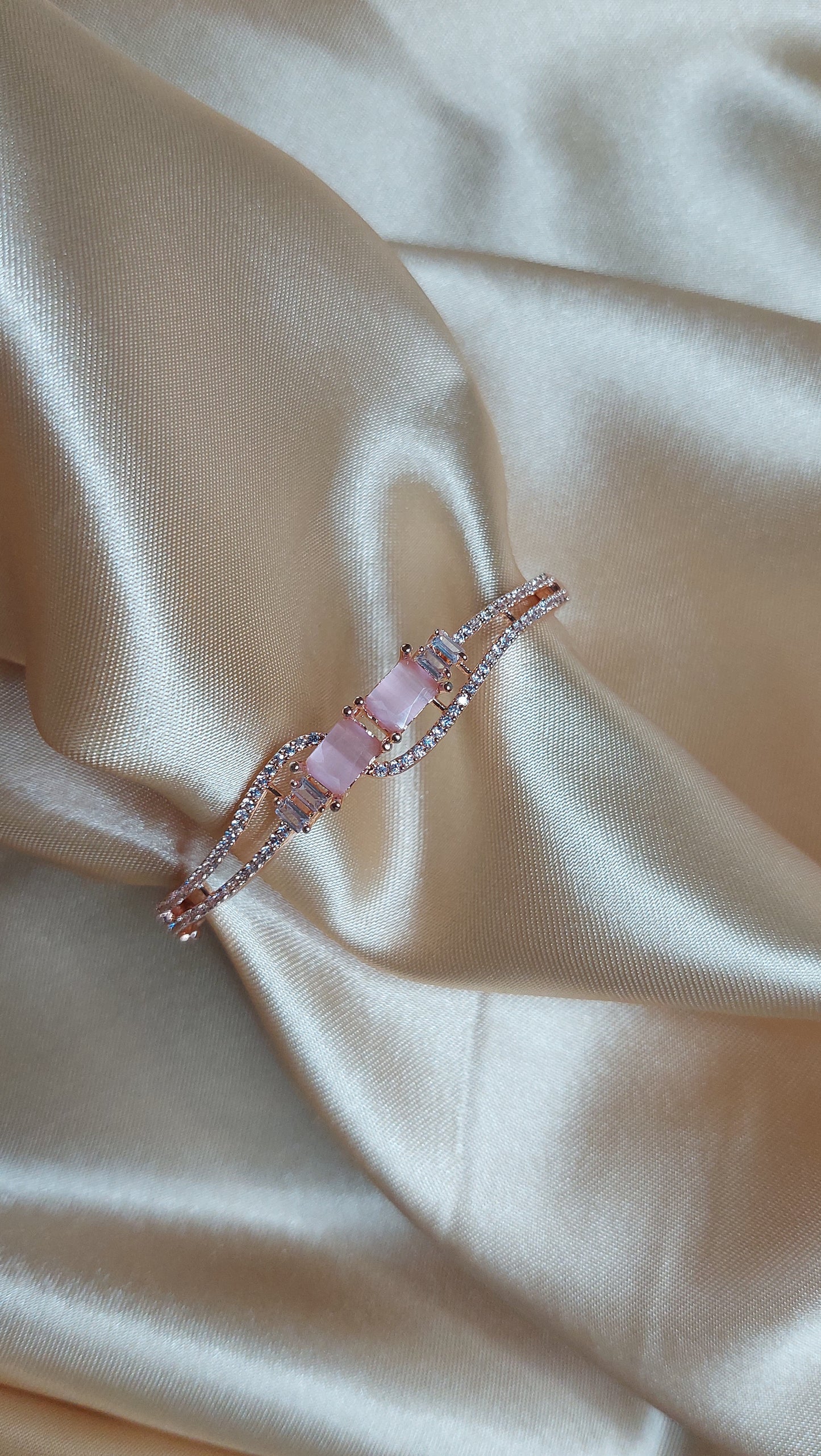 ROSE GOLD BANGLE (BABY PINK)
