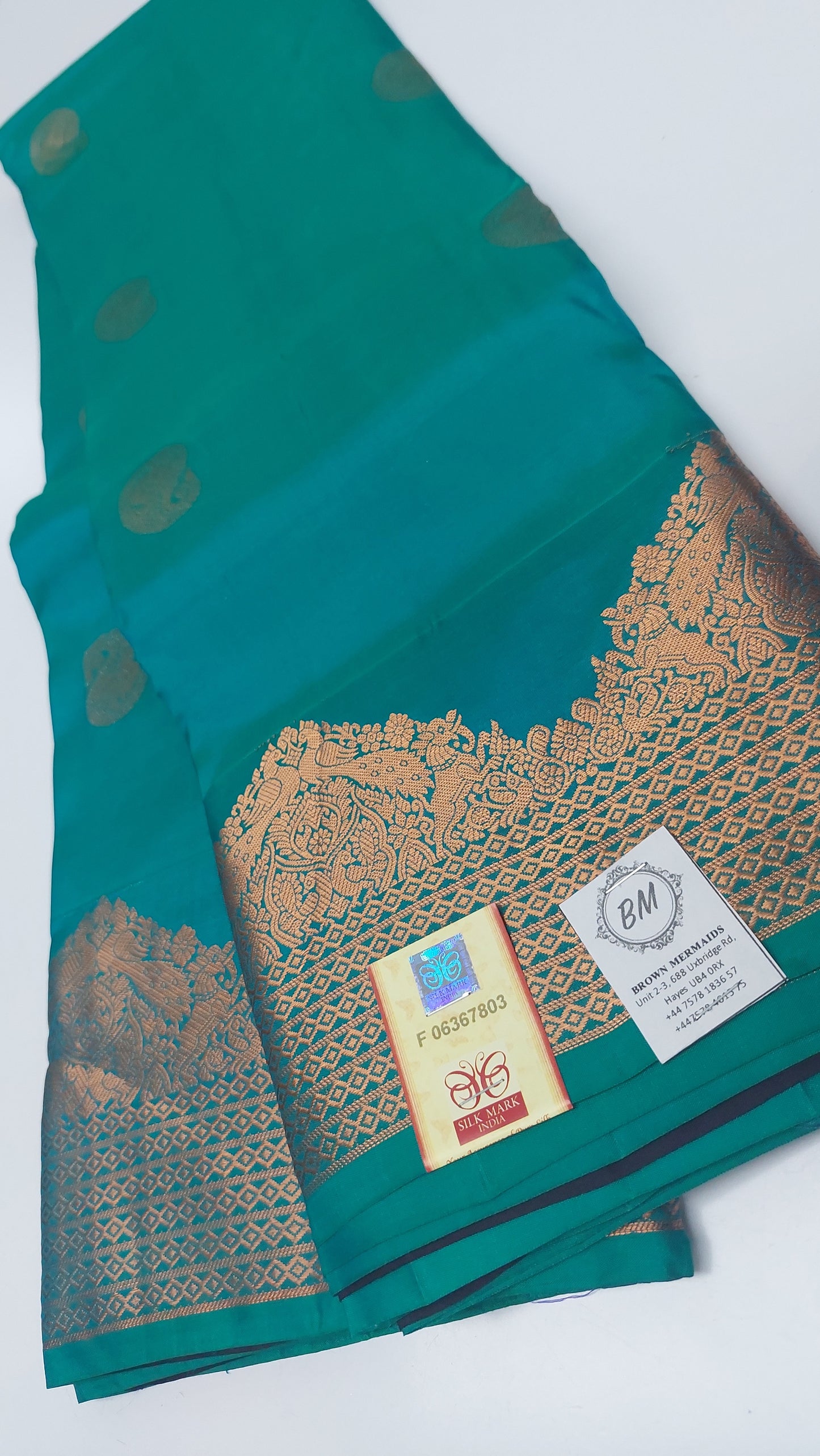 PACIFIC BLUE & DARK PLUM KANJIPURAM