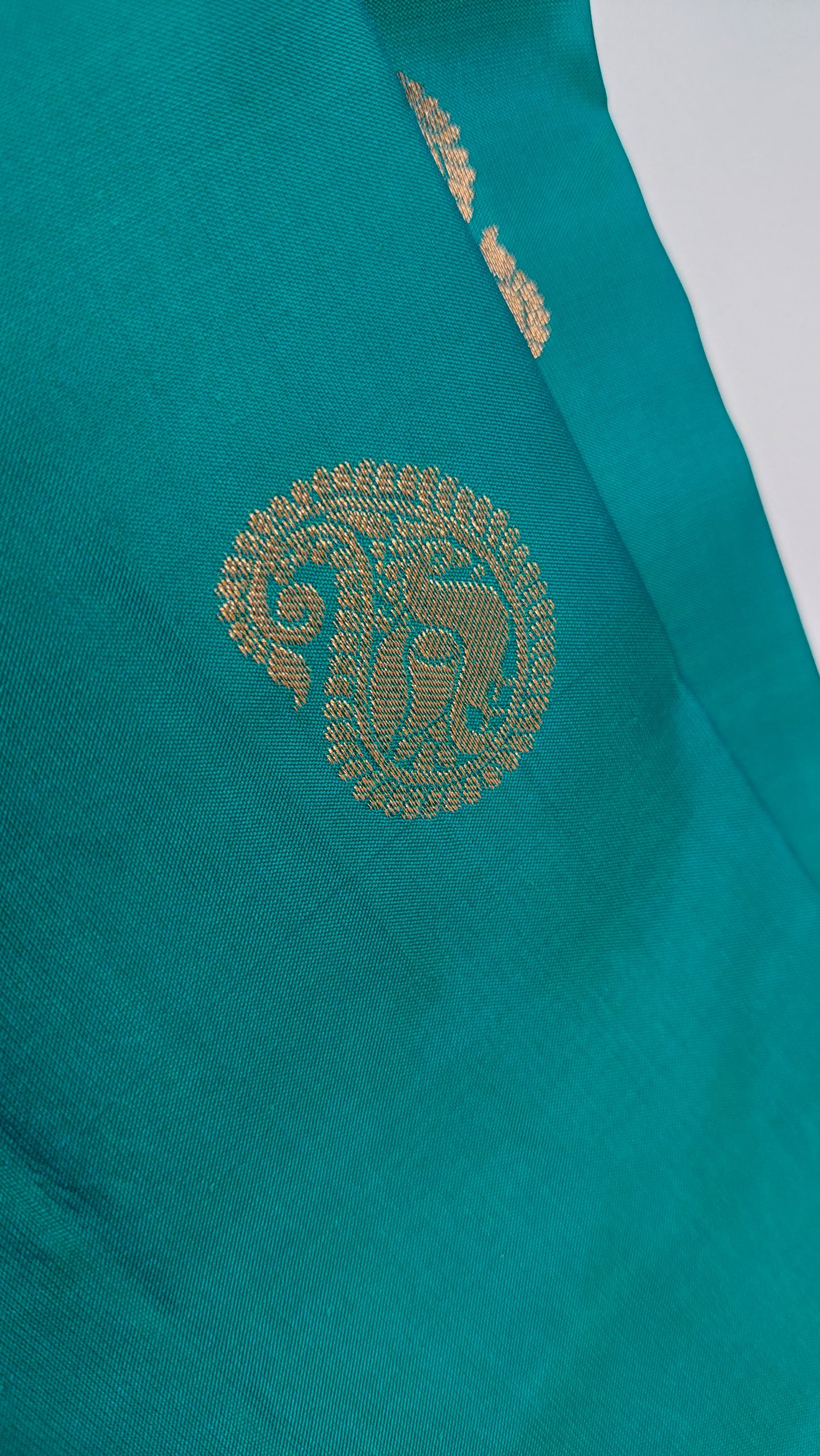 PACIFIC BLUE & DARK PLUM KANJIPURAM