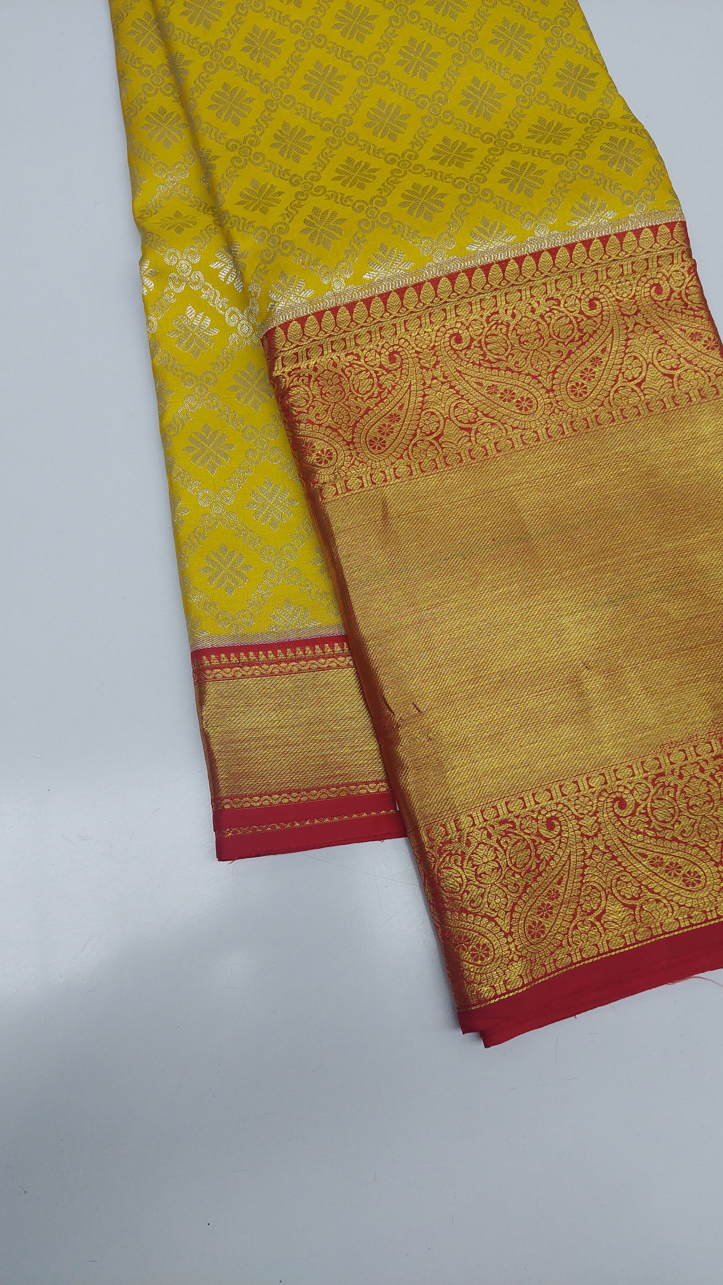 YELLOW & RED KANJIPURAM