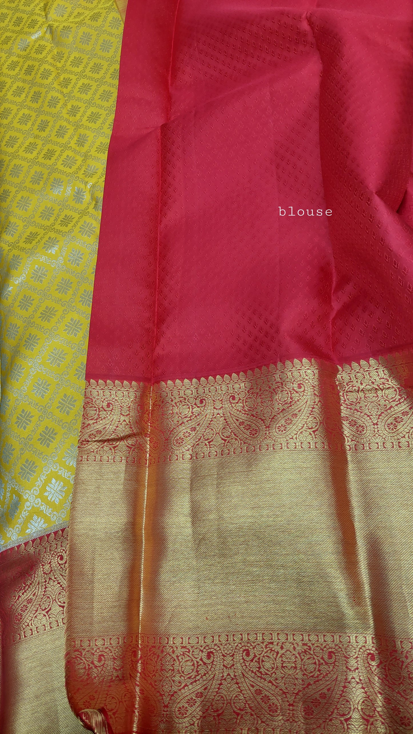 YELLOW & RED KANJIPURAM