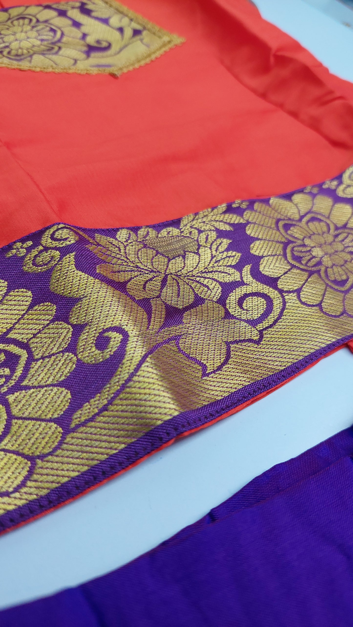 ORANGE & PURPLE BLOUSE & SKIRT பாவாடை சட்டை