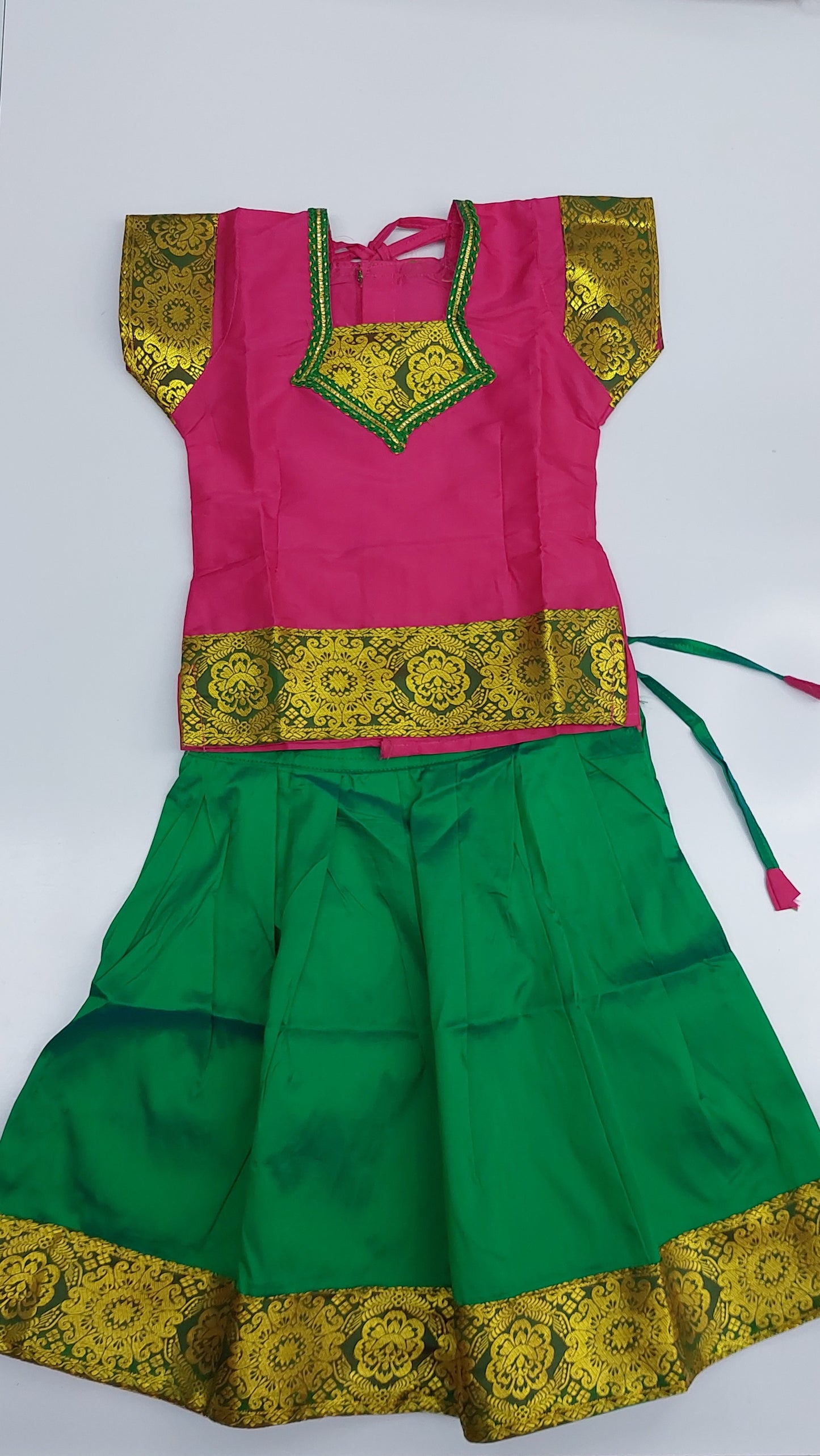 PINK & GREEN BLOUSE AND SKIRT