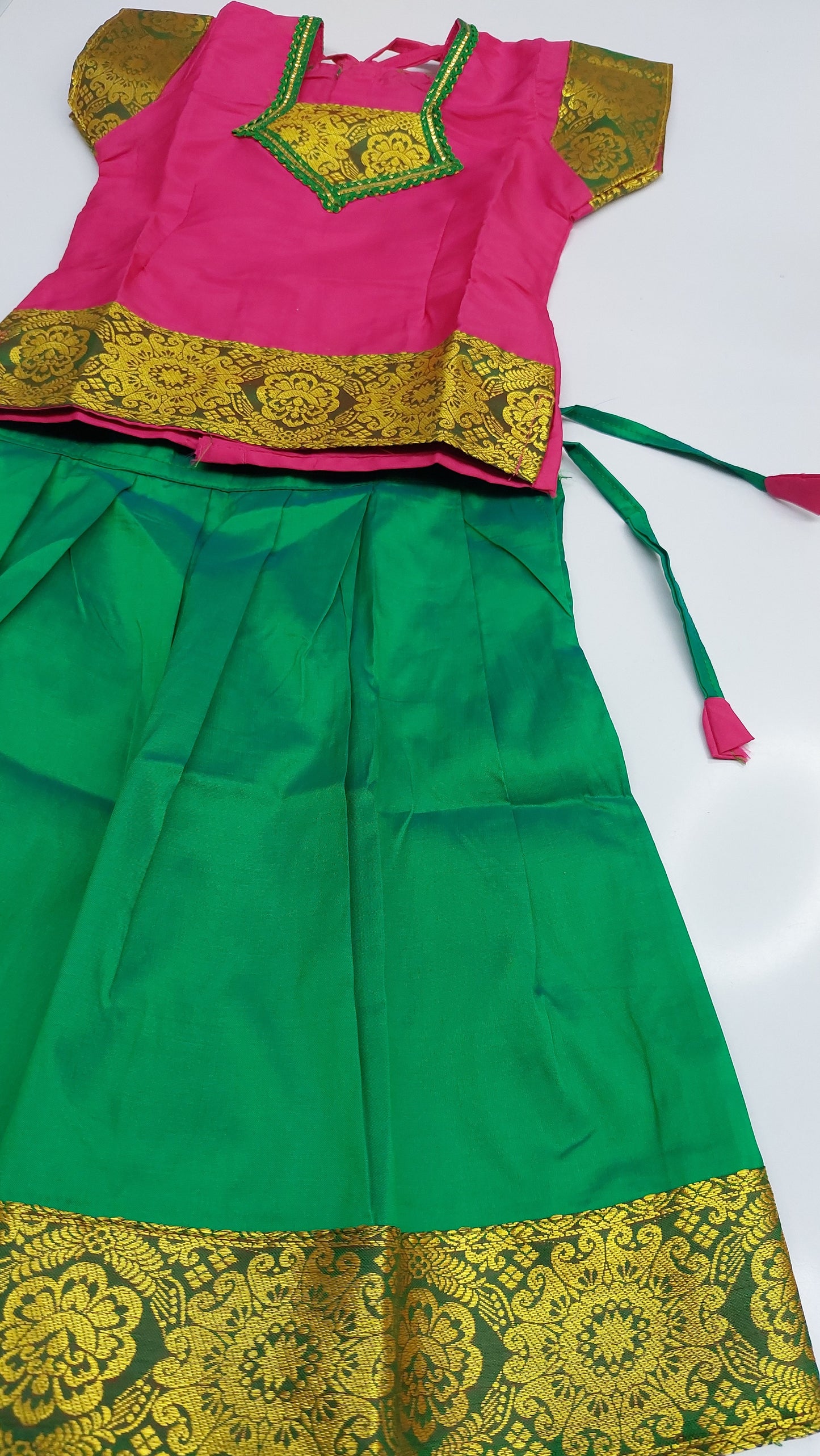 PINK & GREEN BLOUSE AND SKIRT