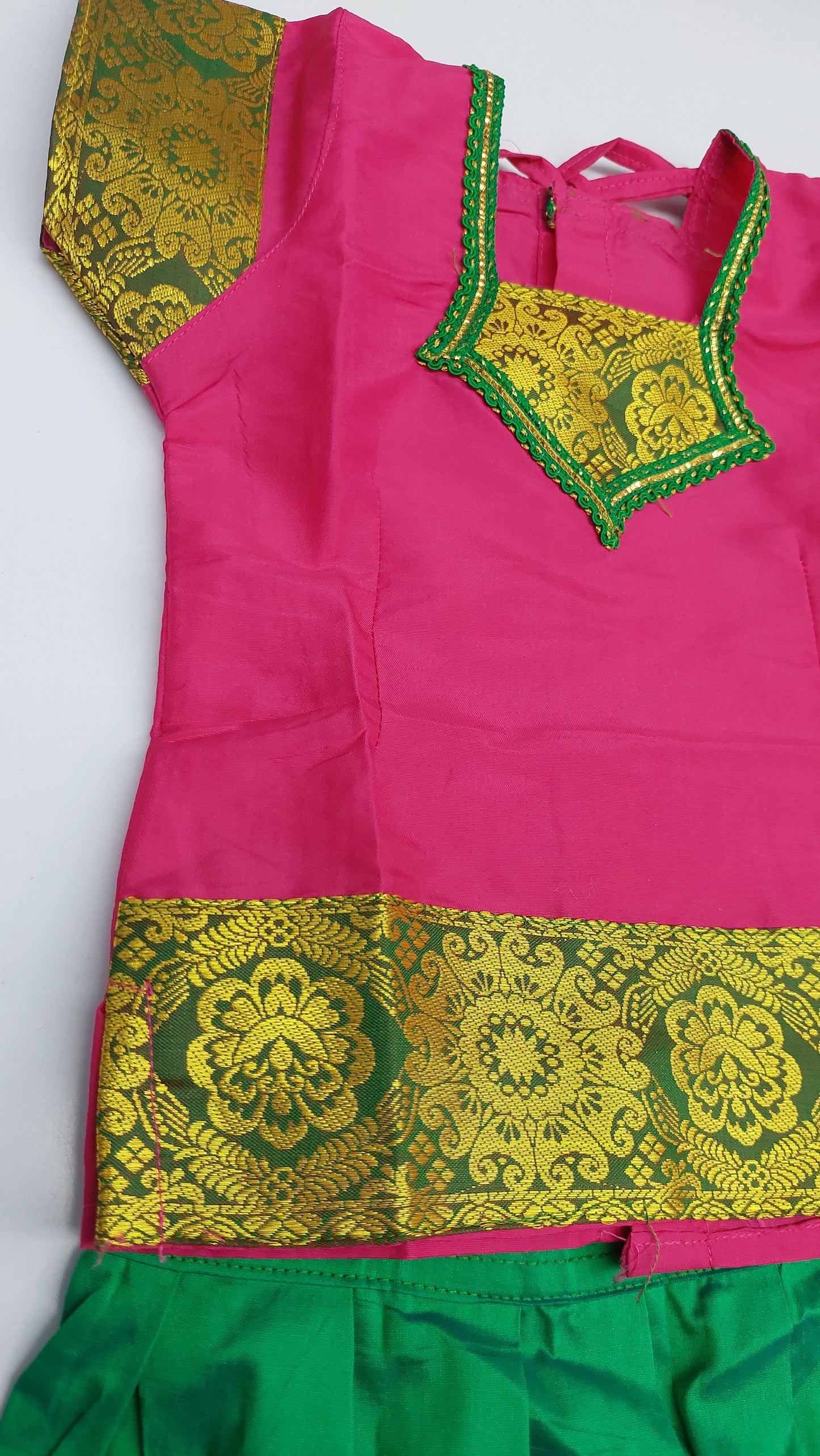 PINK & GREEN BLOUSE AND SKIRT