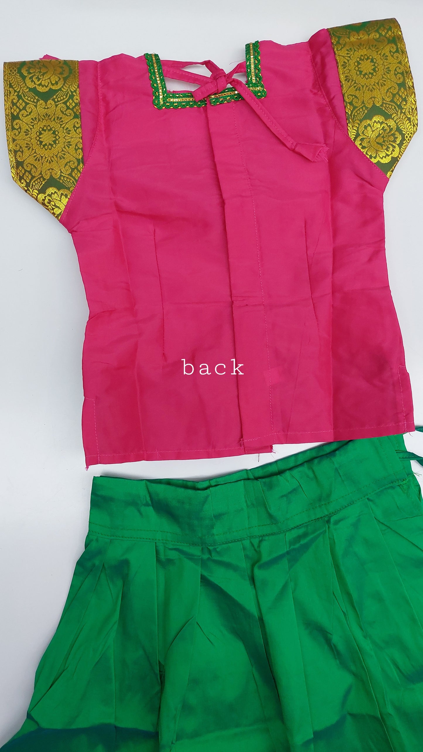 PINK & GREEN BLOUSE AND SKIRT