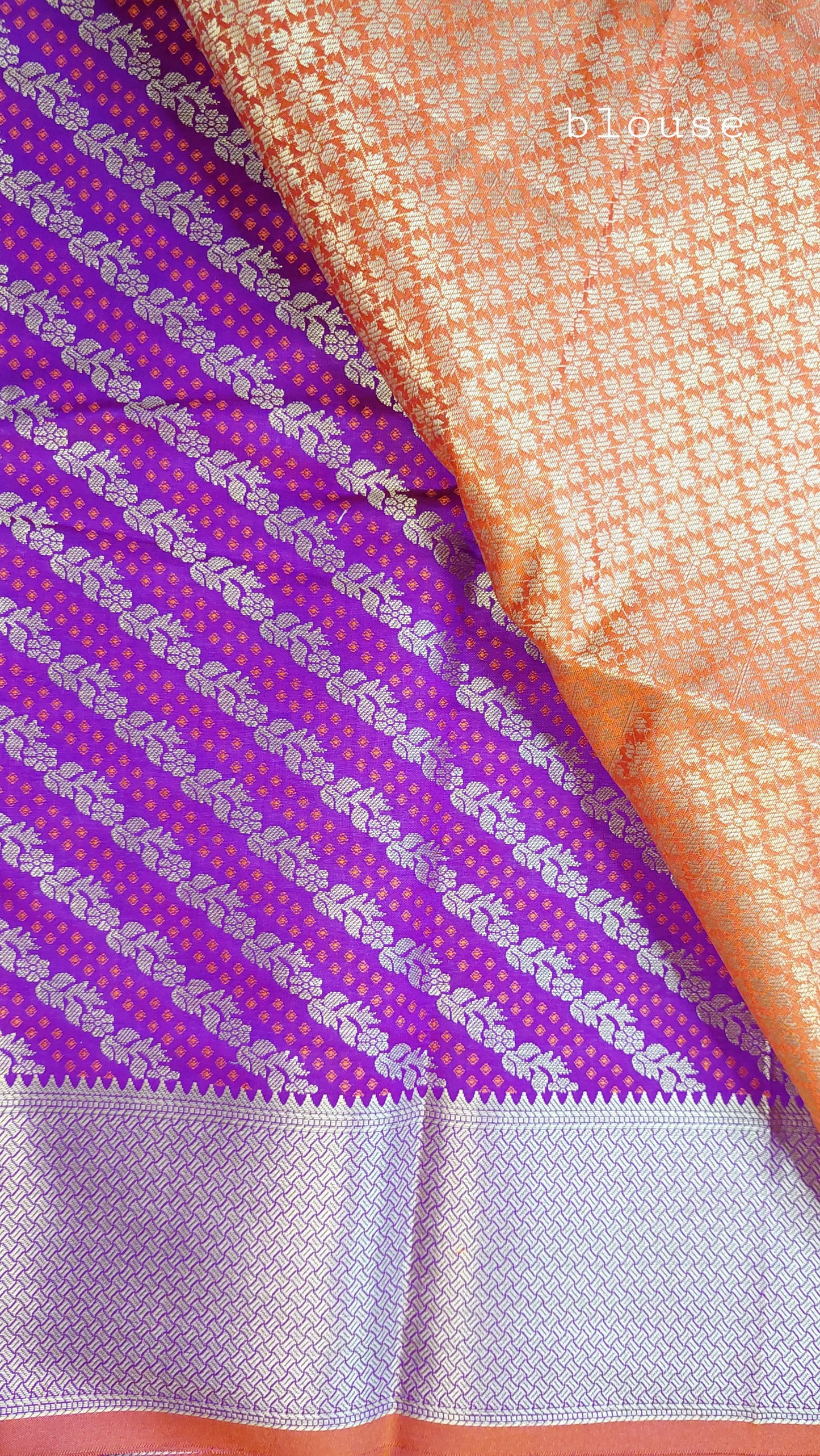 PINK & ORANGE SILK COTTON