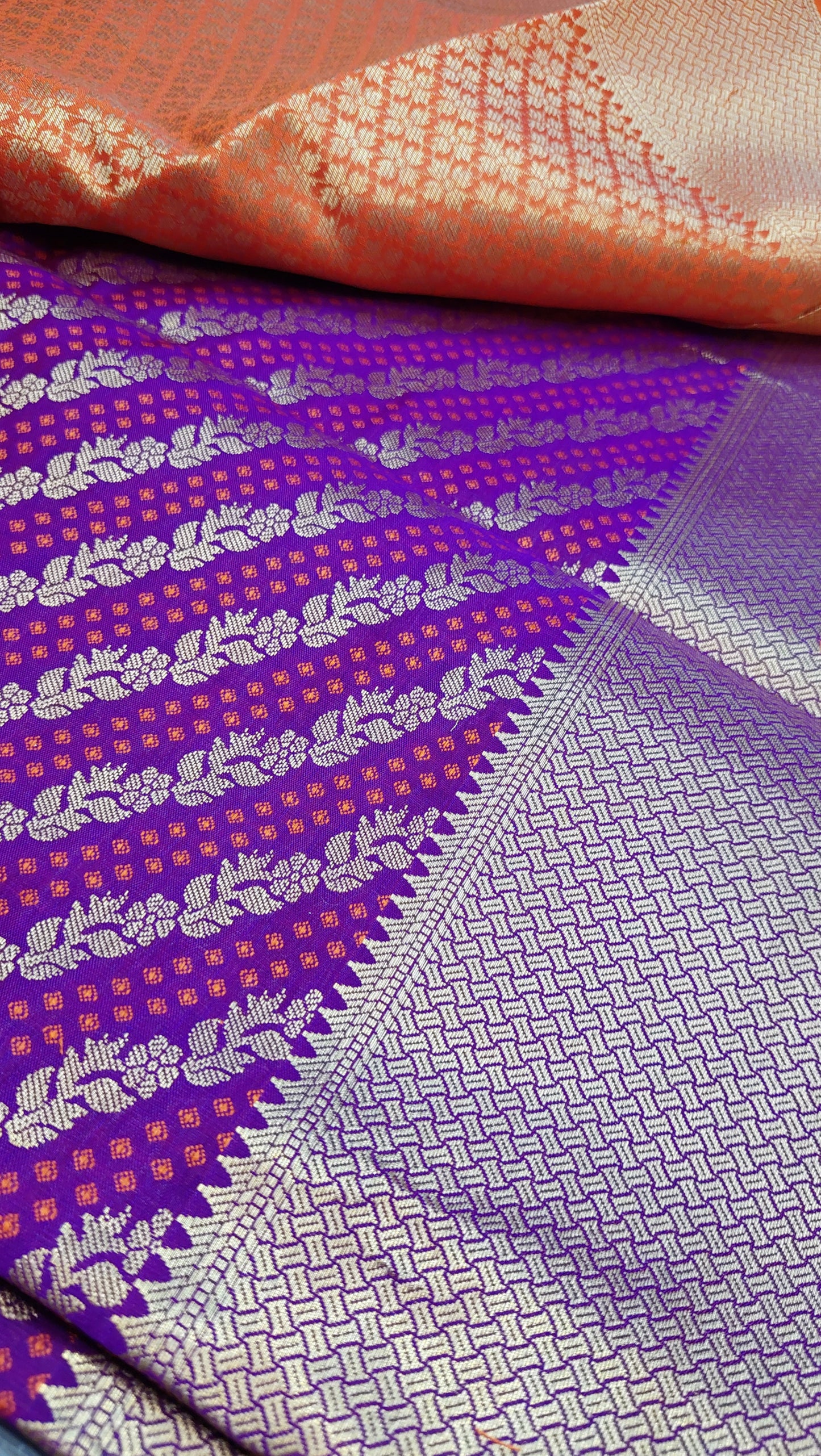 PINK & ORANGE SILK COTTON