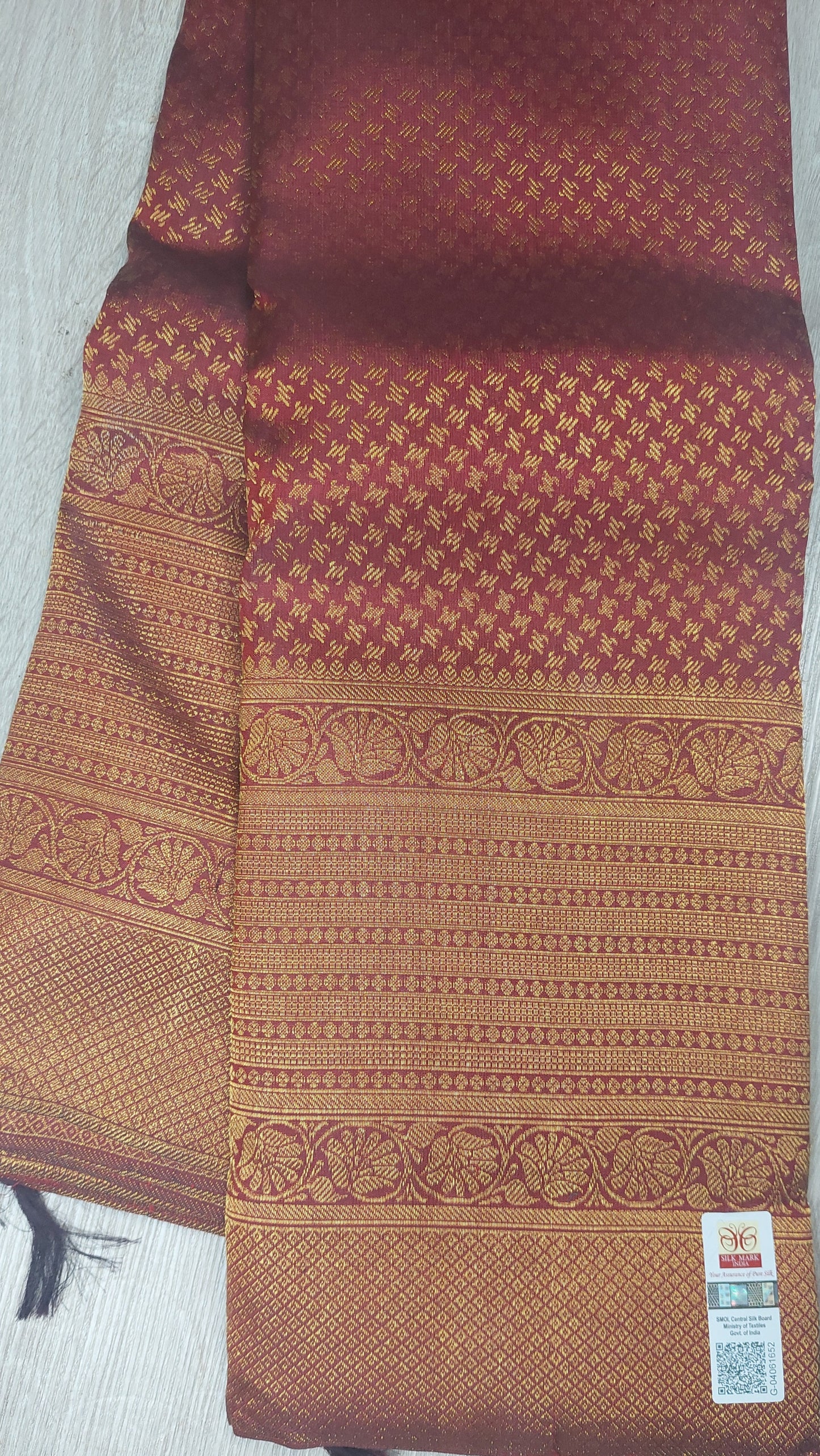 DARK RED KANJIPURAM SILK
