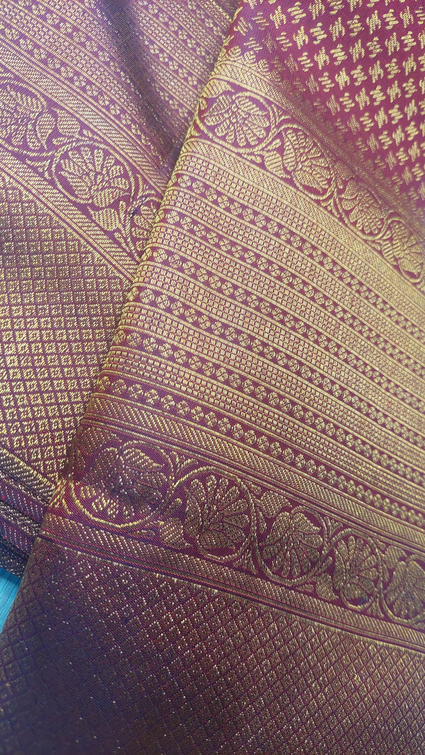 DARK RED KANJIPURAM SILK