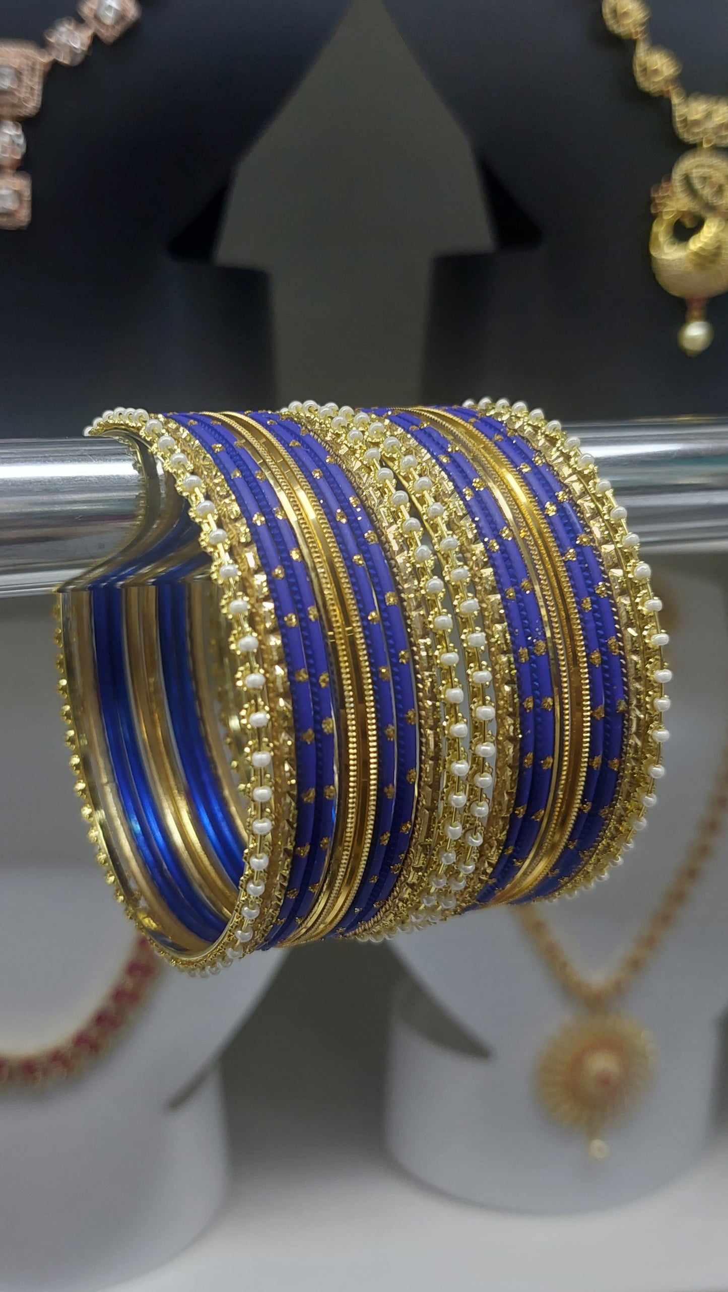 INDIGO & GOLD BANGLE SET