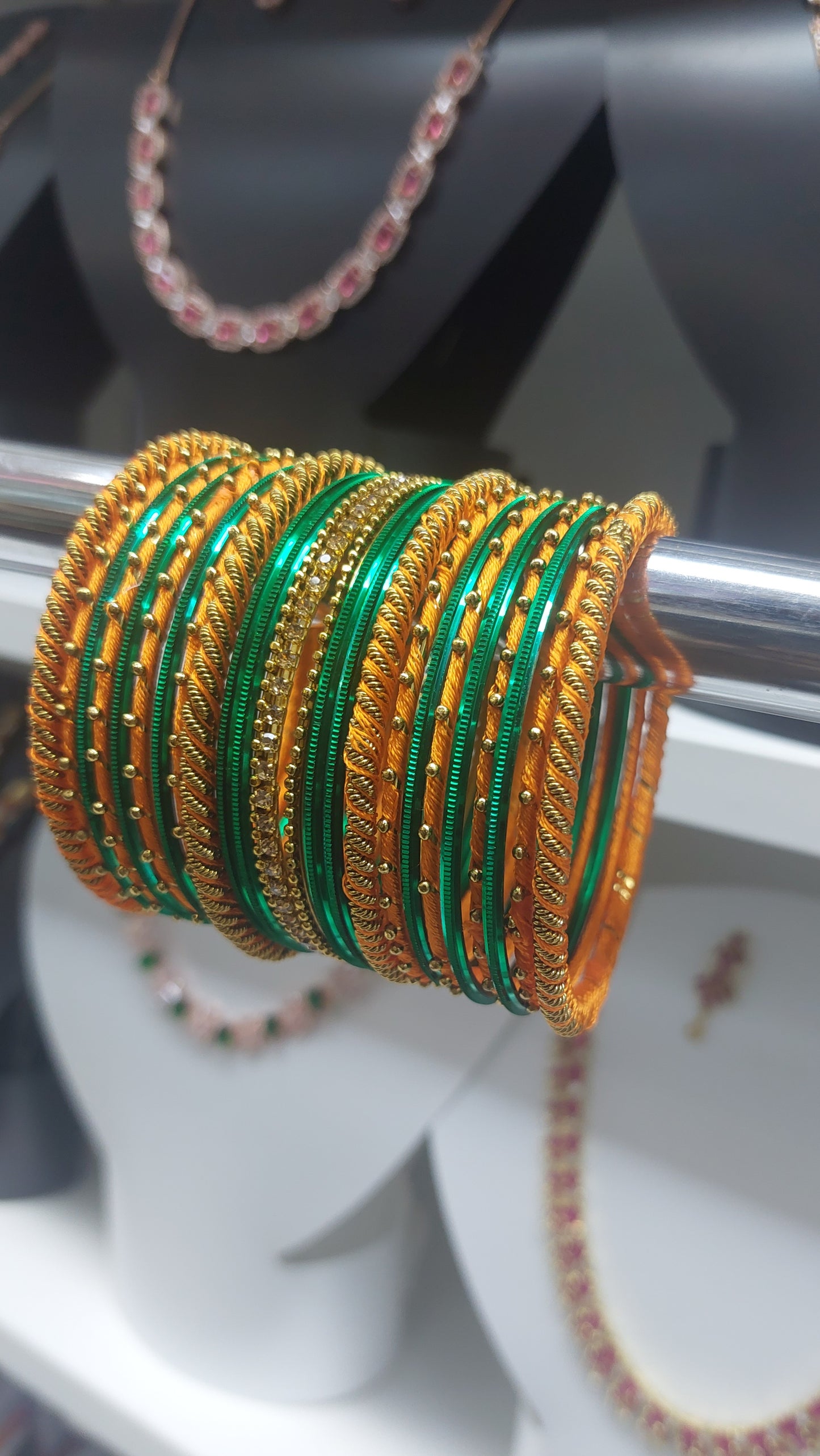 ORANGE & GREEN BANGLE SET
