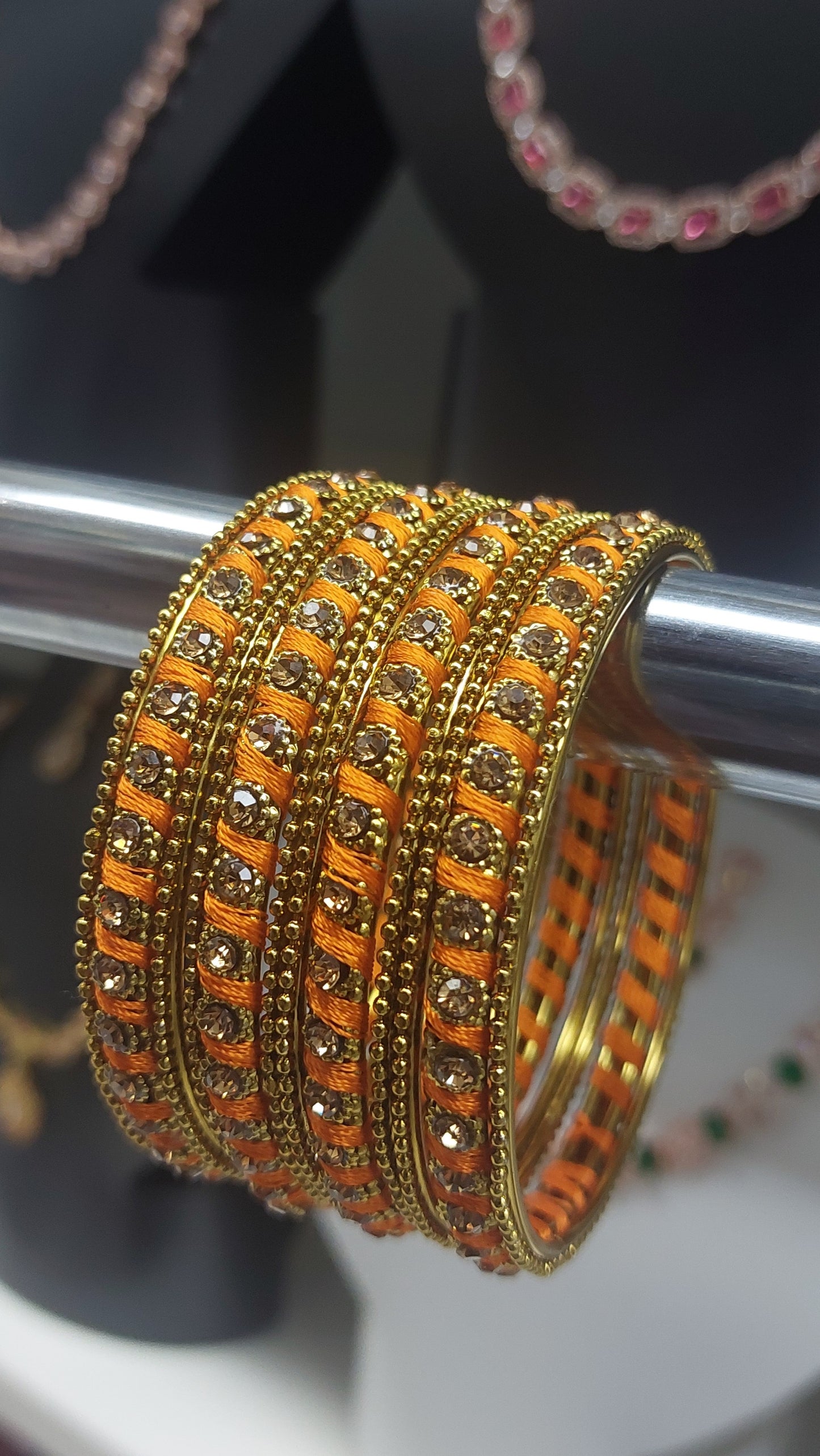 ORANGE & ANTIQUE GOLD SET