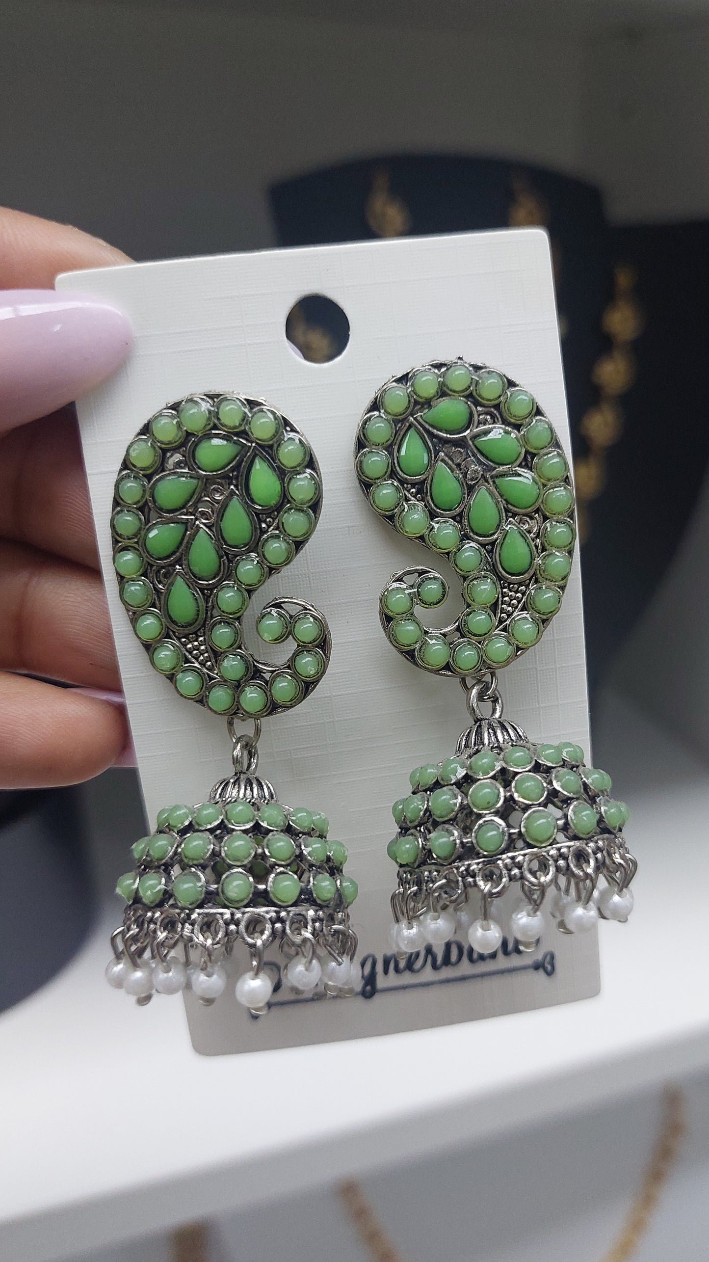 MINT GREEN SILVER JUMKHAS E0088