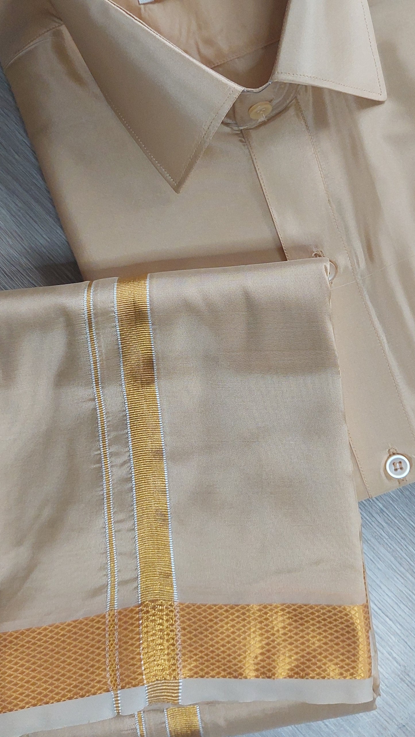 CHAMPAGNE GOLD VESTI & SHIRT