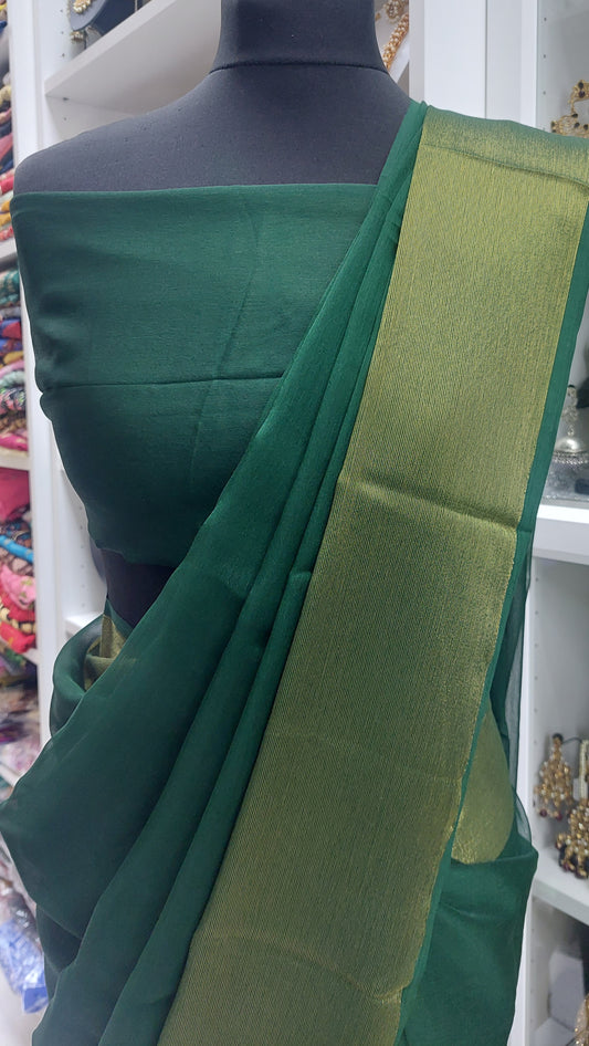 GREEN SOFT CHIFFON SAREE