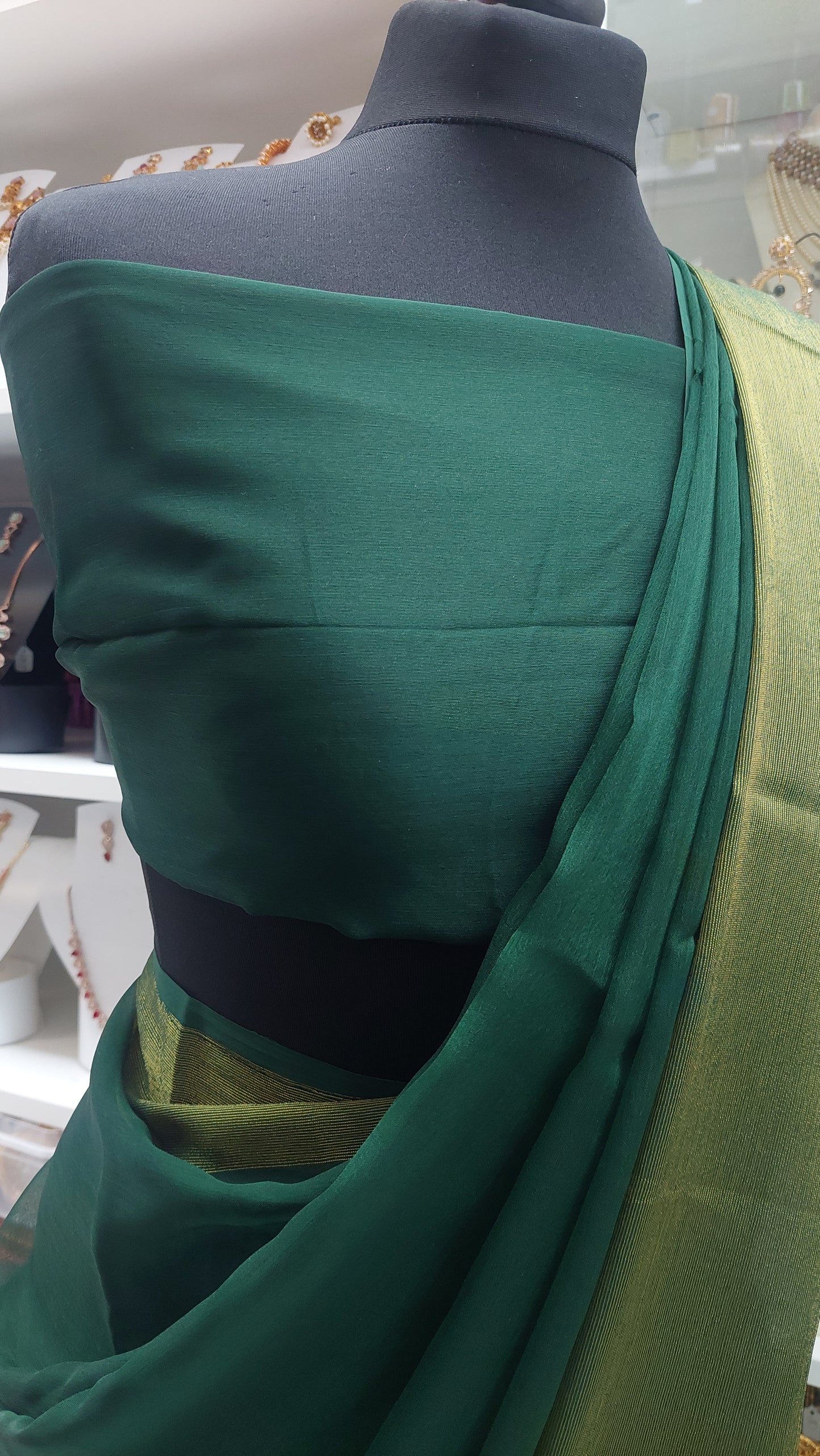 GREEN SOFT CHIFFON SAREE