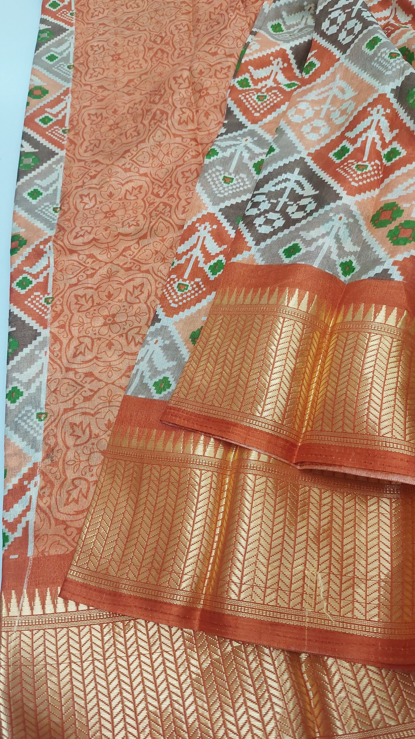 IKKAT SAREE (ORANGE)
