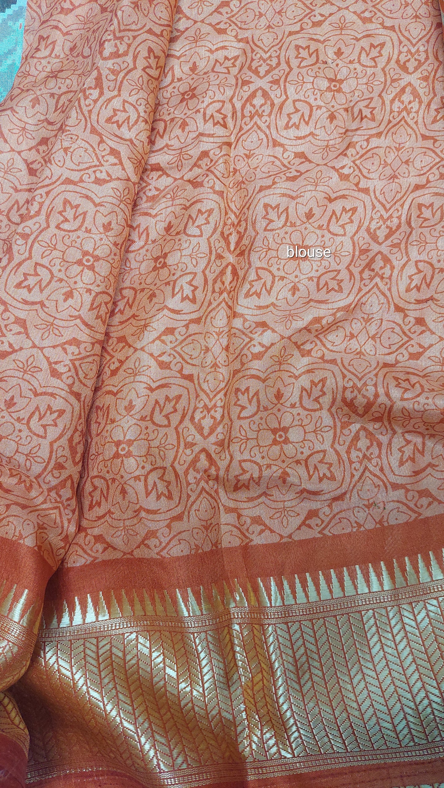 IKKAT SAREE (ORANGE)