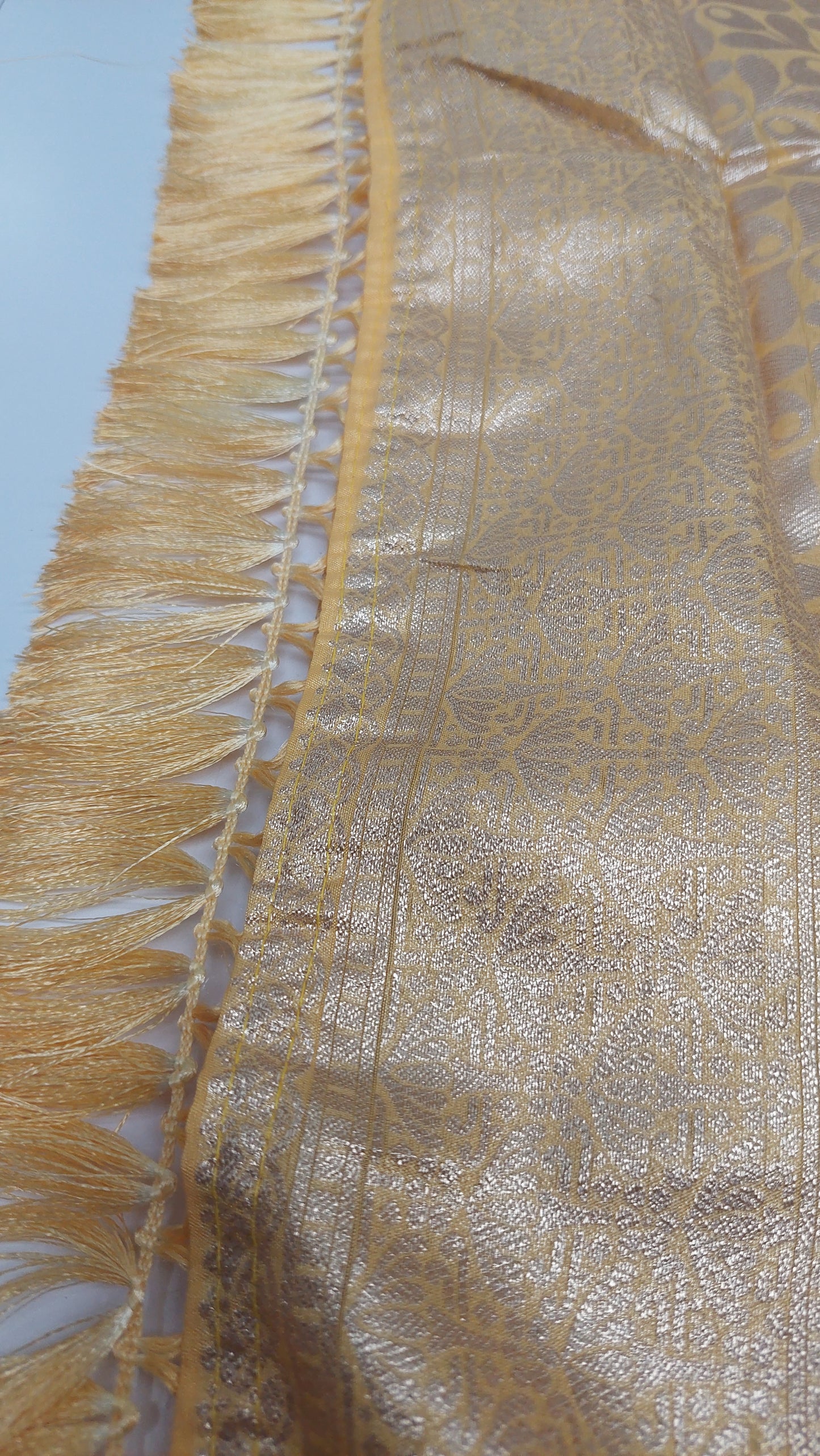 YELLOW & SILVER ZARI SAREE