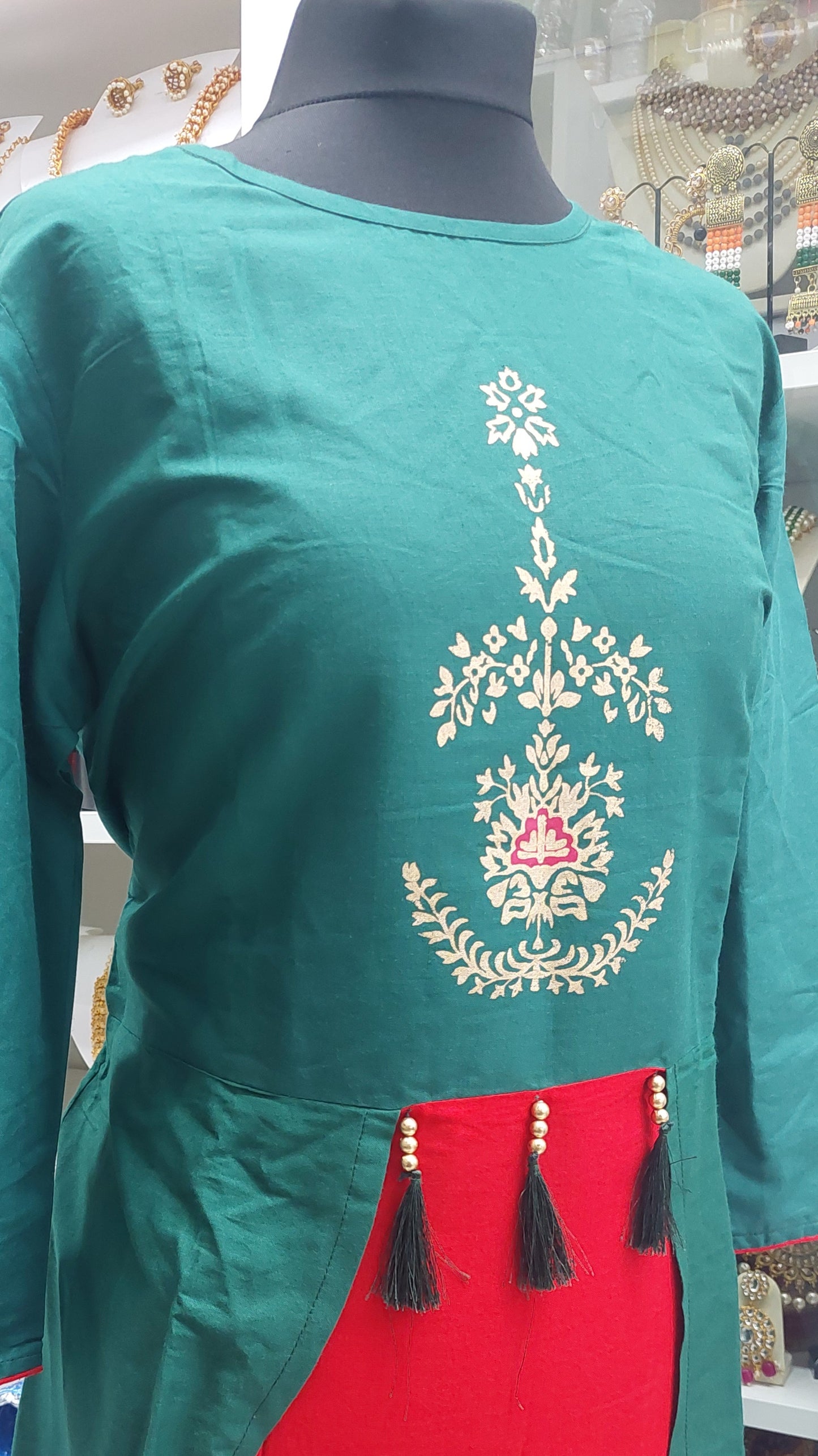 GREEN & RED GOWN