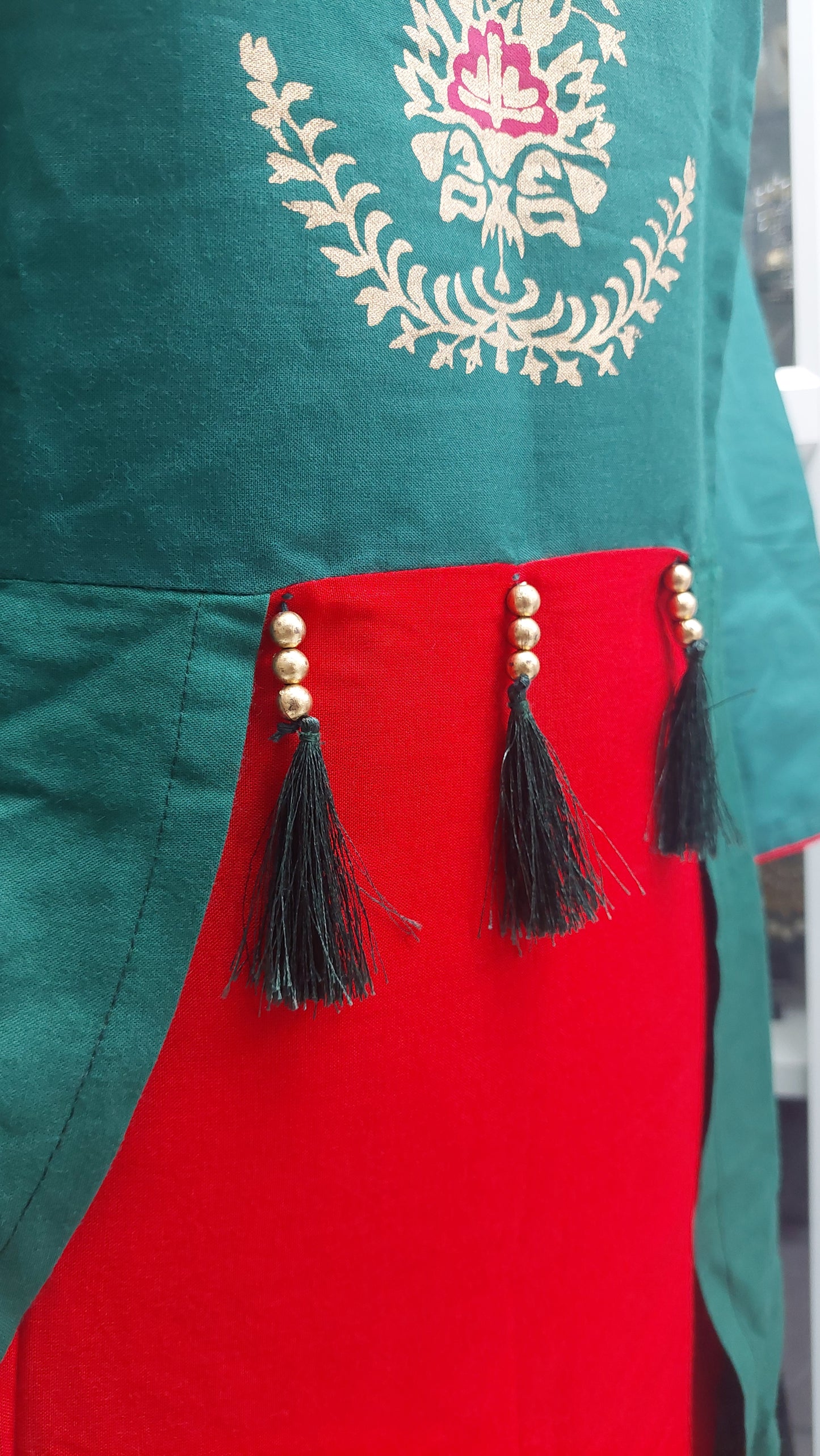 GREEN & RED GOWN
