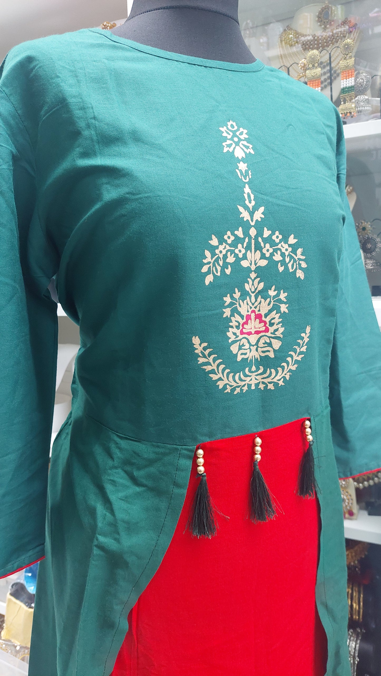 GREEN & RED GOWN