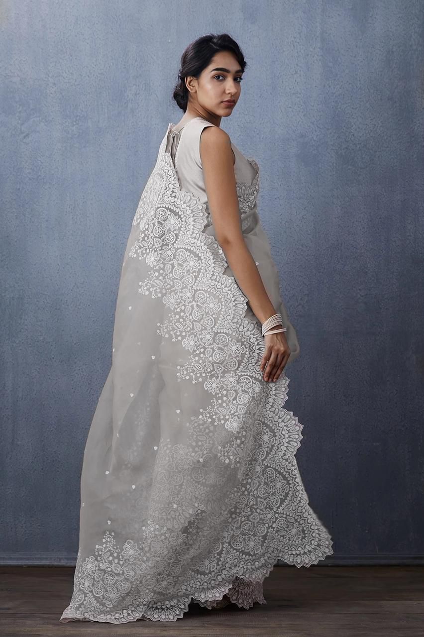 GREY CLOUD ORGANZA