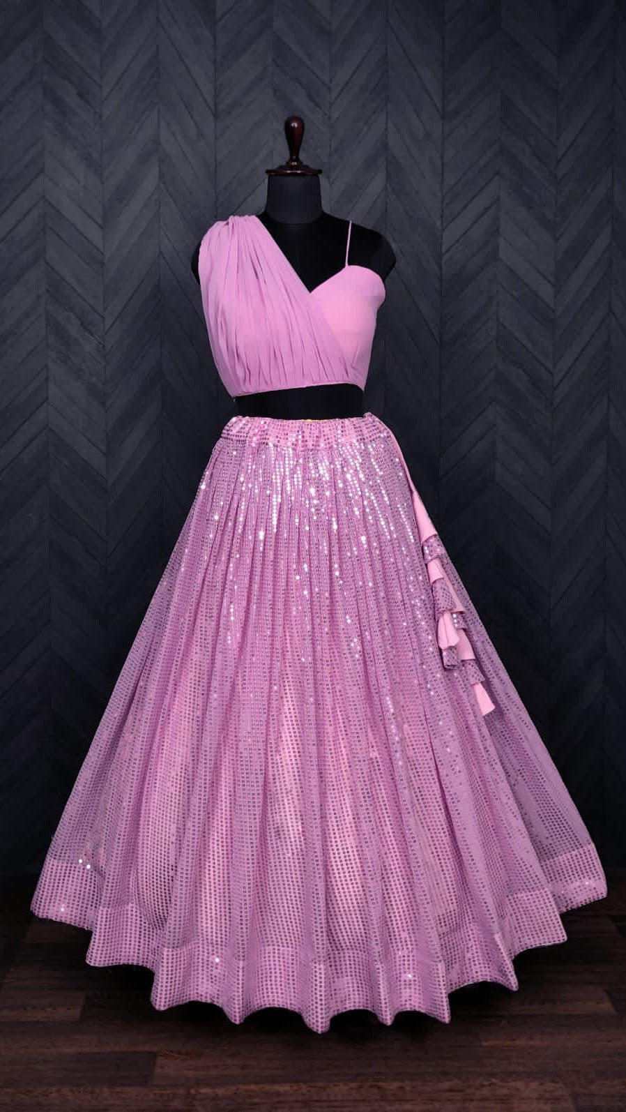 LILAC-PINK DESIGNER LEHENGHA