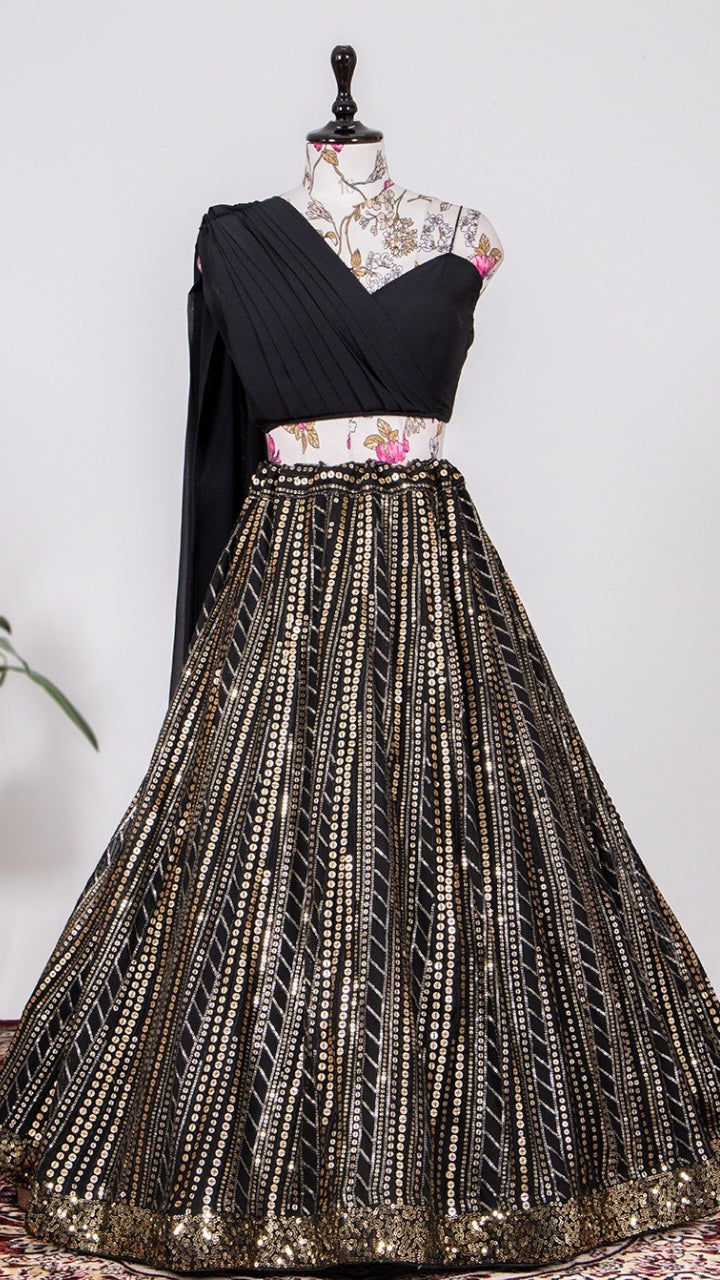 BLACK DESIGNER LEHENGHA