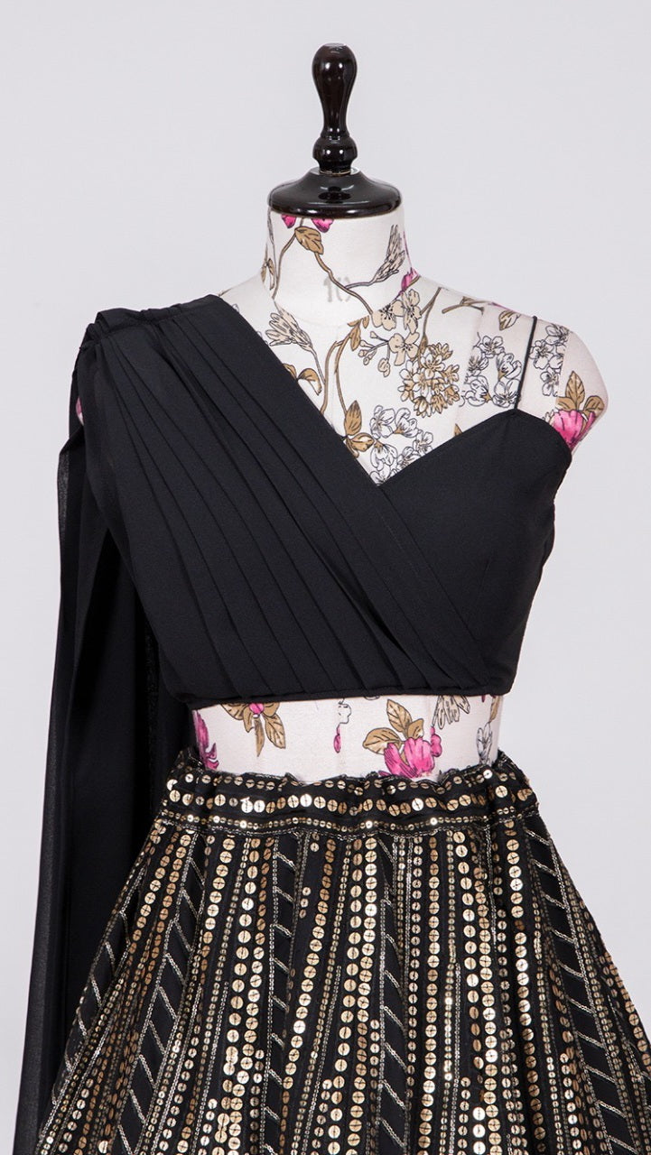 BLACK DESIGNER LEHENGHA