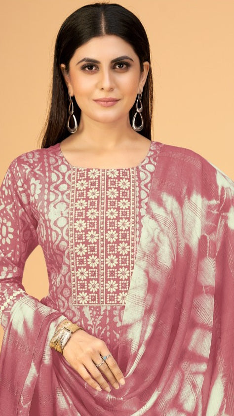 READY MADE SALWAR SUIT (PINK/SIZE L)