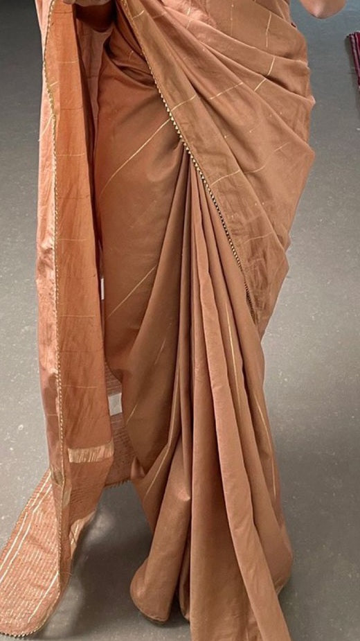 VISCOSE CHANDERI SAREE (MAUVE PINK)