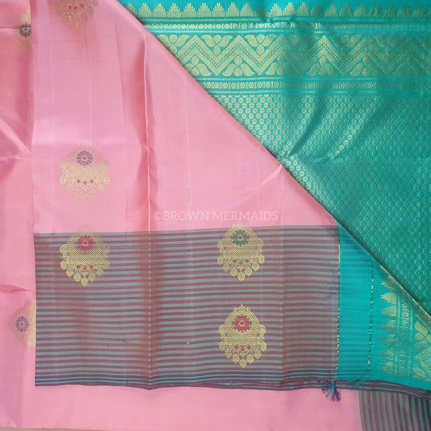 PINK PURE KANJIPURAM DESIGNER SILK SAREE