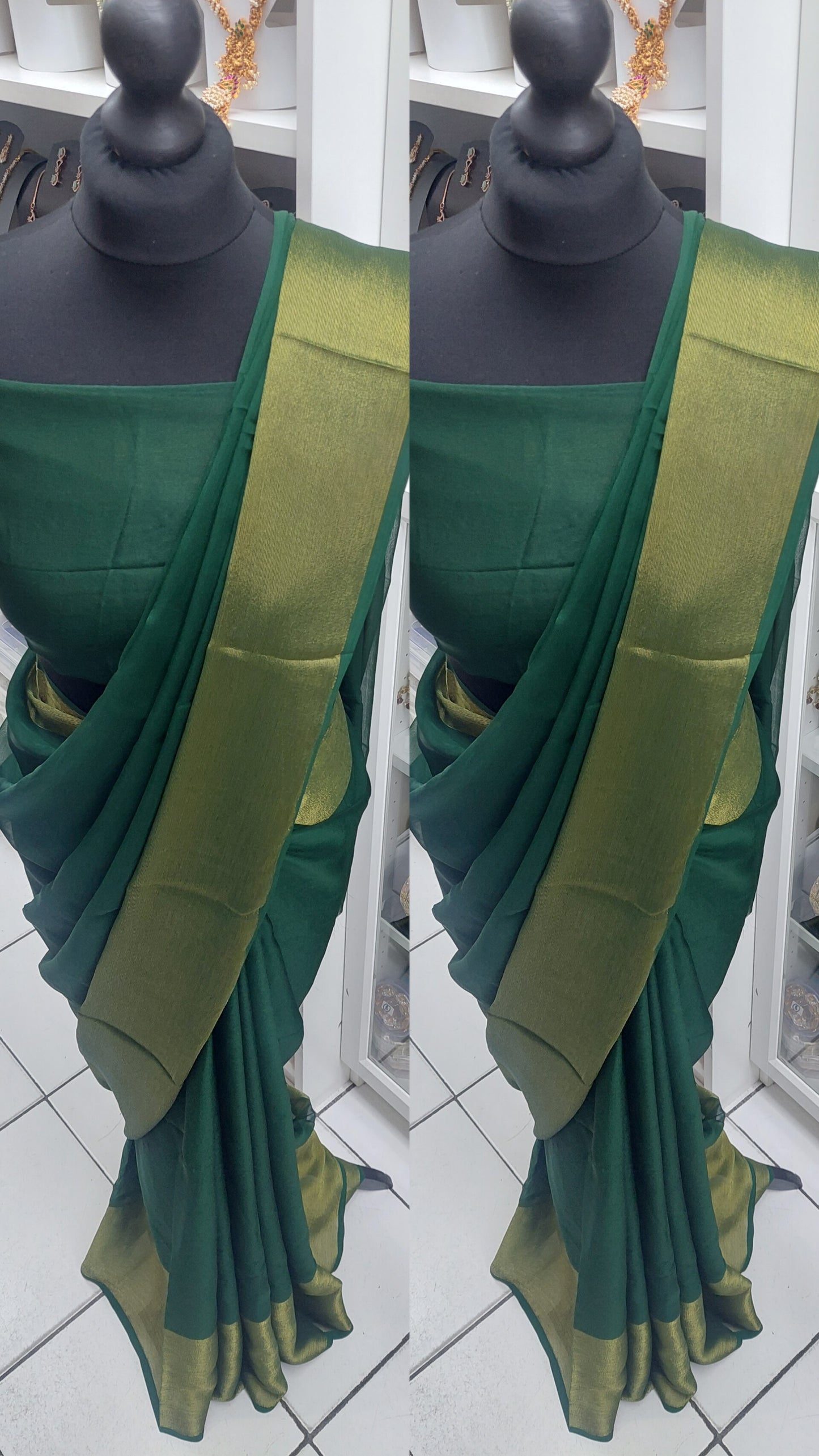 GREEN SOFT CHIFFON SAREE