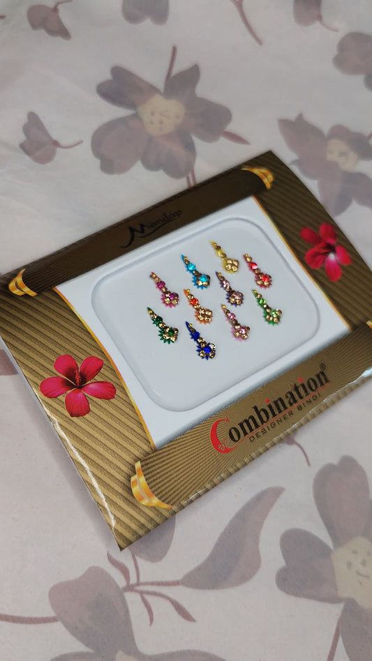 MULTI COLOURED BINDI CARD 007