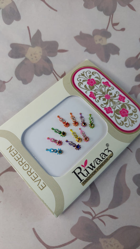 MULTI COLOURED BINDI CARD 004