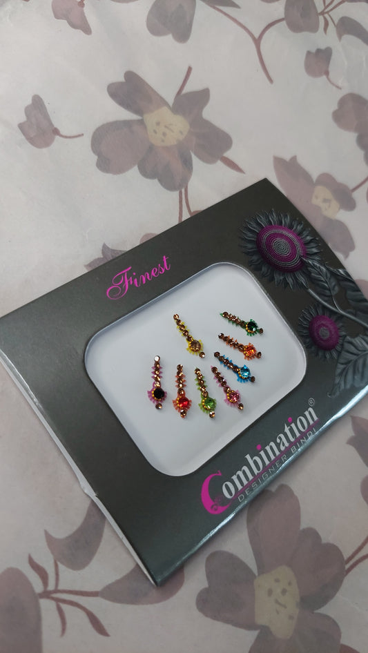 MULTI COLOURED BINDI CARD 005