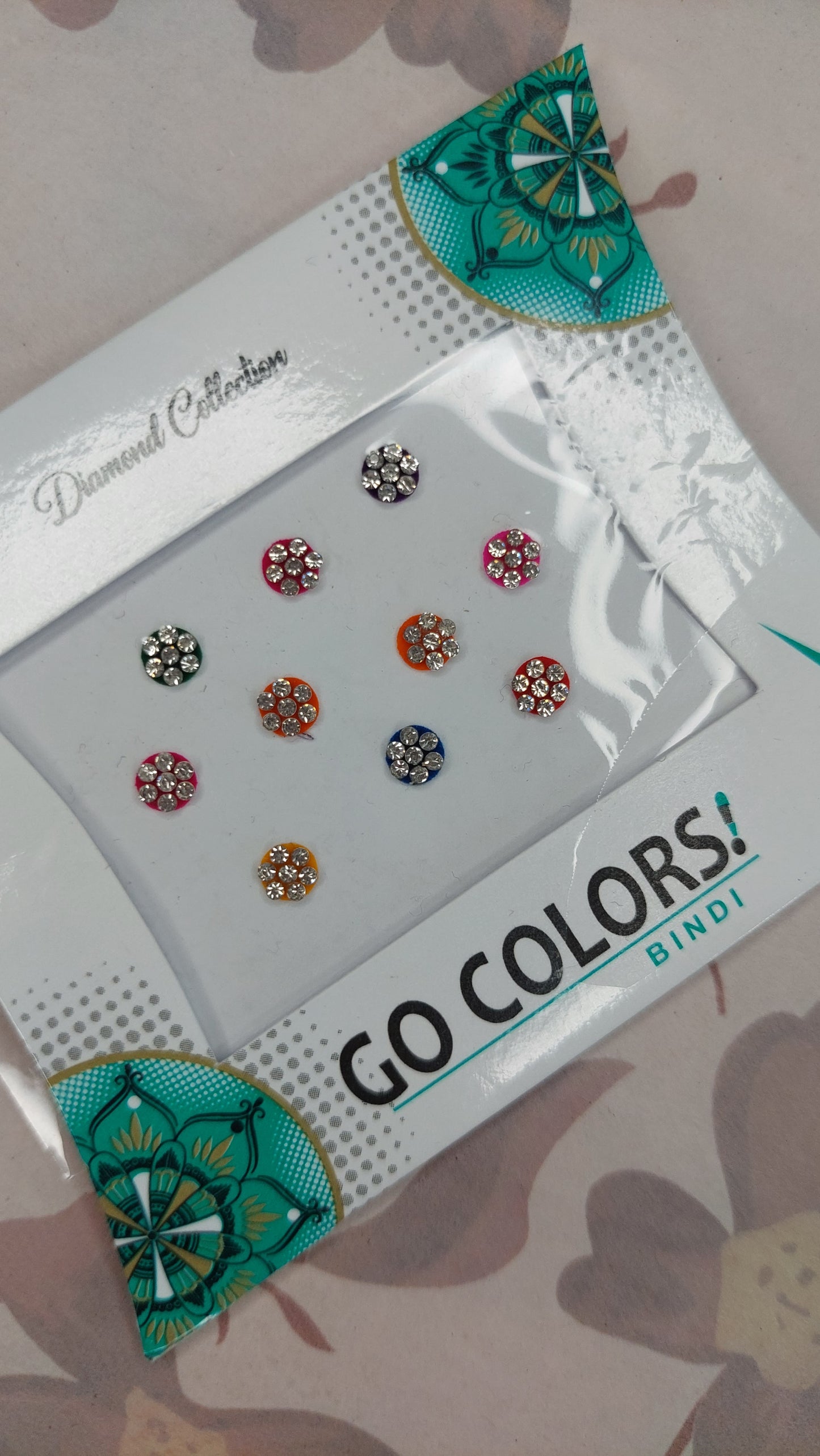 MULTI COLOURED BINDI CARD 006