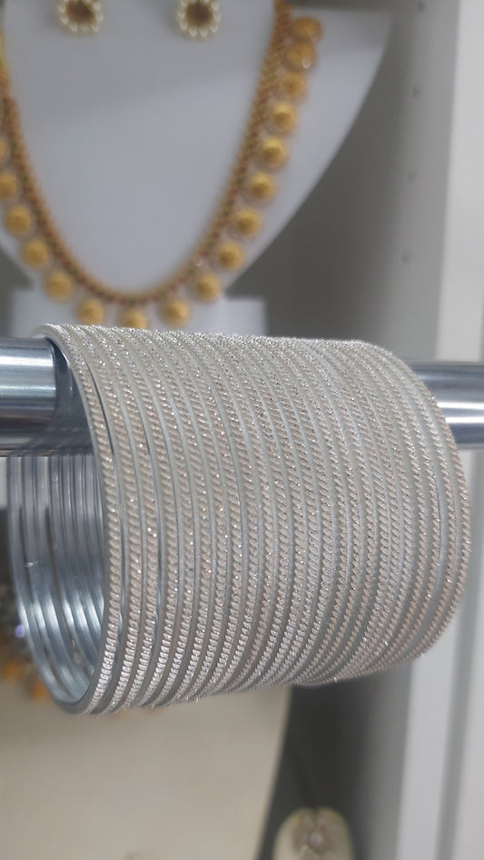 SILVER GLITTER BANGLES