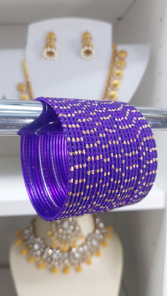 INDIGO & GOLD GLITTER BANGLES