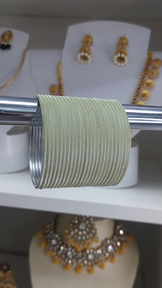 PASTEL GREEN GLITTER BANGLES