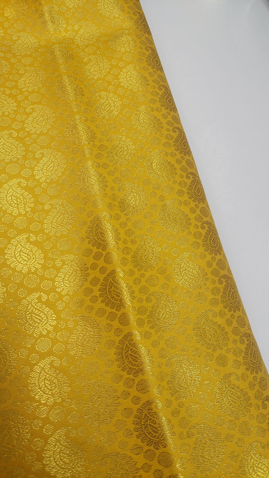 YELLOW GOLD BROCADE MATERIAL