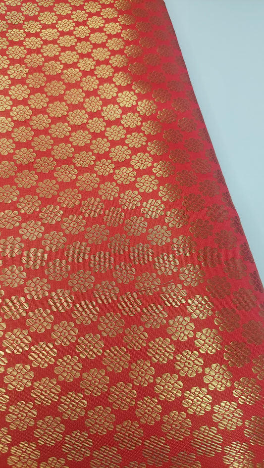 RED & GOLD BROCADE MATERIAL